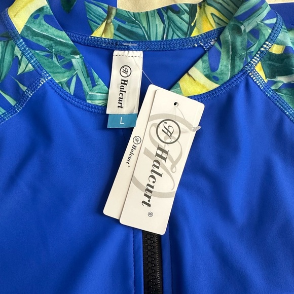 Halcurt Women's Boyleg One Piece Rash Guard with Built in Bra UPF50+#A2 - Picture 5 of 7